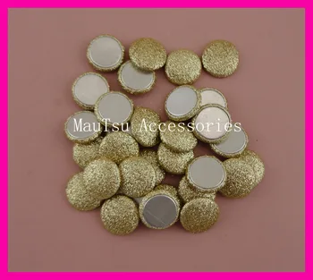50STK 20mm Runde Lys Golden glitter, der er omfattet Knappen Perler med flad bagside som smykker at Finde,bling bling knapper
