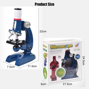 1200X Monokulare Biologiske Mikroskop Sæt Videnskab Lærerigt For Studerende, Børn, Barn Lab Optiske Instrumenter med en telefonholder
