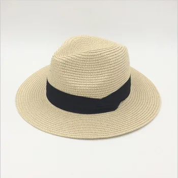 BINGYUANHAOXUAN Mærke 2017 Nye Sommer Hatte Til Kvinder Sort Bånd Panama Strå Hat Mode Lady Lady Hatte Beach Sun Hat