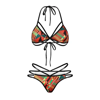 Afrikansk print sexet Bikini Plus Size Badetøj Kvinder bikini sæt to stykker Badedragt badedragt svømme Badende kvinde K398