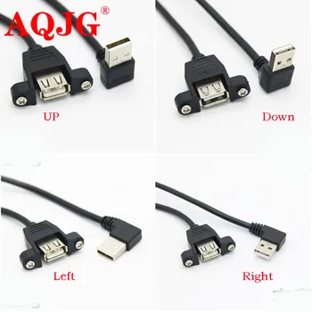 10stk USB Mand til Famale Kabel-90 graders USB-forlængerkabel Computer Bundkort, Panel Mount USB-Bagklap Kabel til Venstre, Højre