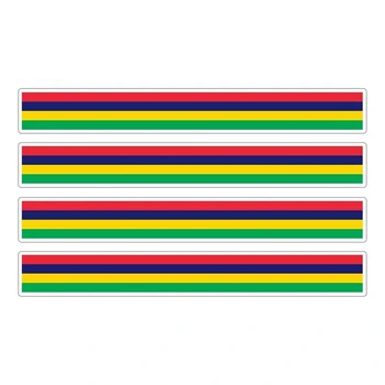 4stk Patriotiske Klistermærker Flag Striber Vinyl KK PVC-13cm X 1,7 cm Bil Vindue Motorcykel Dekoration Tuning Mauritius Bil Klistermærker
