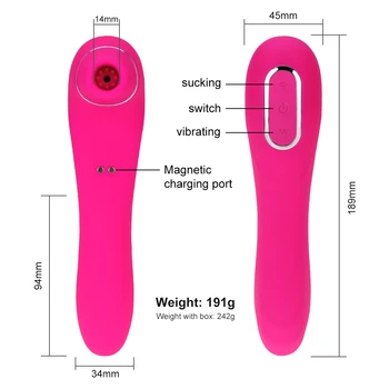 Klitoris Sugende Vibrator 2 i 1 Sex Toy Klitoris G-spot Stimulator Dildo Vibrator 10 Vibrerende Tilstande Sex Legetøj til Kvinder, Par