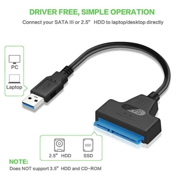 2,5 Tommer-USB 3.0 og SATA Bærbare Harddisk HHD-Adapter Data Converter Kabler UASP SATA-III SSD / HDD