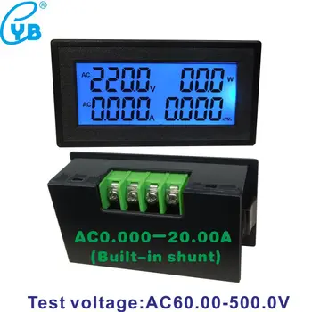 LCD-Digital AC-Spænding-Måler 60-500V AC 20 A 100 A Power Energy Analogt Voltmeter Amperemeter Watt Nuværende Amp Volt Meter Frekvens PF