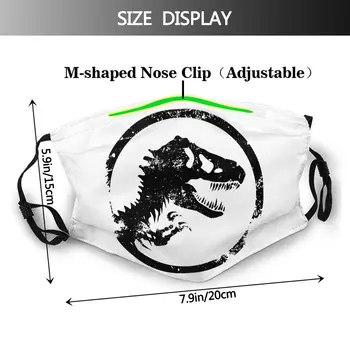 Jurassic Park Munden ansigtsmaske Jurassic Park World Logo Facial Mask Sjove Mode med 2 Filtre for Voksne