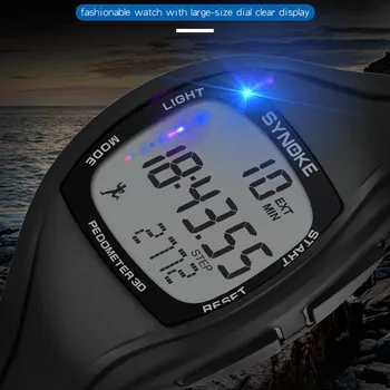 SYNOKE Mænd Digitale sportsur Kalorieindhold Skridttæller Chronograph Udendørs Ure Vandtæt 50M reloj og elegante hombre 2020 L511