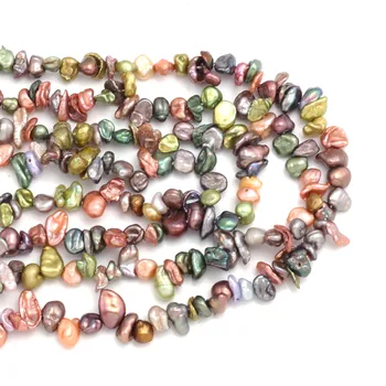 Naturlige Genfødt Keshi Farverige ferskvandsperle Beaded 6-8mm Irregural Løse Perler til smykkefremstilling Charme DIY Armbånd Halskæde