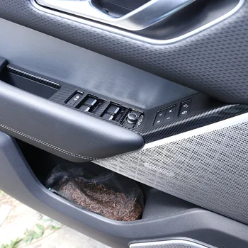 Tilbehør til bilen For Land Rover Range Rover VELAR 2017-2020 ABS-Carbon-Fiber Struktur Vinduet Lift-Knappen Frame Cover Trim Kit4-pc ' er