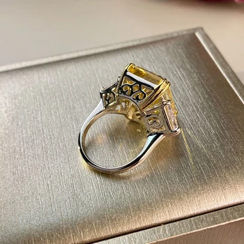 OEKDFN 925 Sterling Sølv Ring, Skabt Høje Carbon Bor Bryllup Engagement Diamanter, Ringe Luksus Jubilæum Smykker Gave
