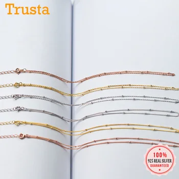 Trusta Ægte 925 Sterling Sølv Minimalistisk Søde Perler, Kæde Kort Halskæde til Kvinder Veninde Bryllup Smykker Gave DS2102