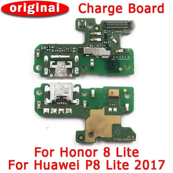 Original Opladning Port Til Huawei P8 Lite 2017 USB Charge yrelsen For Ære 8 Lite PCB Dork Stik Flex Mikrofon Reservedele