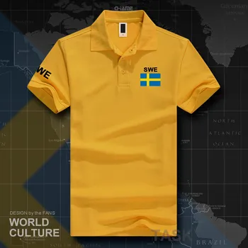 Sverige Sverige svenske Swede polo shirts til mænd kortærmet hvid mærker, der udskrives for land 2017 bomuld nation team flag nye SE