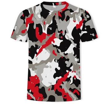 Fabrikken direkte salg 3D kortærmet t-shirt militær camouflage print casual t-shirt, mænds tøj, Asian størrelse XXS-6XL T-shirt til mænd