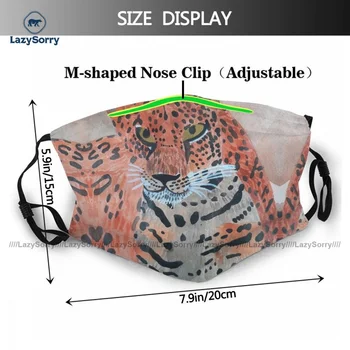 Polyester Mode Leopard Munden Ansigtsmaske Trække Vejret Let, Hurtig Forsendelse Voksne Facial Maske Med Filtre