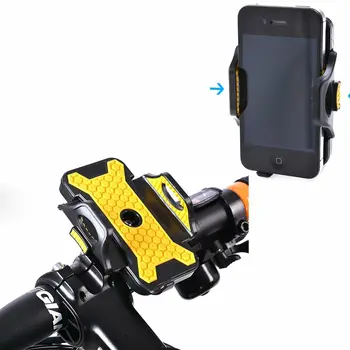 Gul Universal Cykel Telefon Stå ABS Cykelstyr Mount Holder Til iPhone, Samsung, HTC, Sony Mobiltelefon Cykling Tilbehør