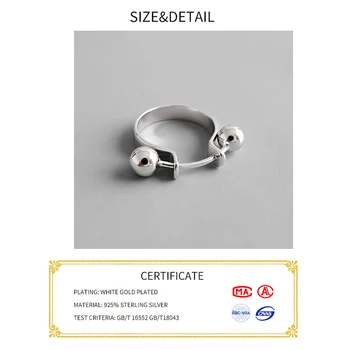 Ægte, Ren 925 Sterling Sølv Ring Enkle Glatte Fine Ring Bredt Ansigt Glat Cirkel finger Ring For Kvinder Smykker