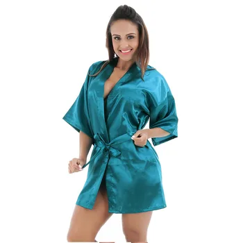 Plus Størrelse kvinde ' s Lange Kjortel, Lys blå Kinesiske Lady Silke Satin Kimono Badekar Kjole Natkjole Pijama Mujer S M L XL XXL TB06A