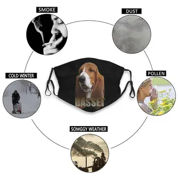 Børn, Mænd, Kvinder Basset Hound ansigtsmaske genanvendelige shield-virus beskyttelse vaskbar klud brugerdefinerede designs hund sød åndbar mode
