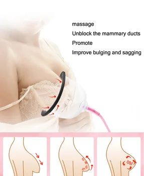 Elektrisk Brystforstørrende Instrument Micro Aktuelle Øge Bryst Massageapparat Vibrationer Husstand Vakuum Fedtsugning