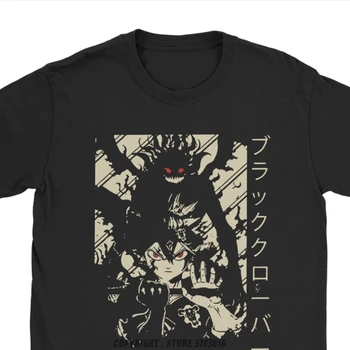 Awesome Mænd, Toppe, T-Shirt Sort Kløver Asta Japansk AnimeMen Besætning Hals Bomuld T-Shirts Camisas Streetwear T-Shirt