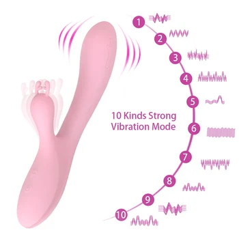 10 Hastigheder Rabbit Vibrator Klitoris Stimulator Vaginal G Spot Massager Dildo Vibrator Kvindelige Onani sexlegetøj til Kvinder