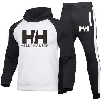 Nye Mænd Hoodie Sæt Sportstøj Hoodie + Sweatpants Jogging Pullover Mænds Sportstøj To-delt Sæt