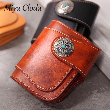 MIYA CLODA Nye Luksus tegnebog mænds retro håndlavet koskind tegnebog mænds korte vegetabilsk garvet læder wallet-Japansk