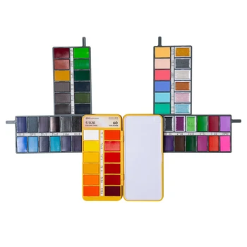 Superior-36/48/60 Farver Solid Akvarel Maling Sæt Med Vand, Børste Pen Bærbare Vand farvepigment For Tegning Dropshipping