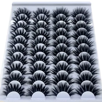 2020 NY 20 par Mink Øjenvipper 3D Falske vipper Tykke på kryds og tværs Makeup Eyelash Extension Naturlig Volumen Bløde Falske Vipper