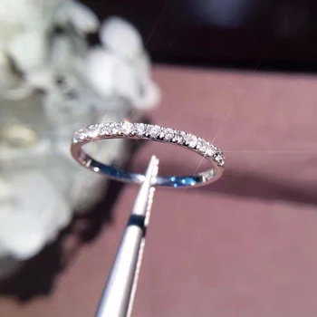 Ny Mode Hot Salg Ægte 925 Sterling sølv Ring med CZ Sten Fine Smykker Enkel Rund Tynd Ring for Kvinder Element Ring