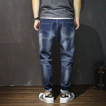 Kendte Mærke Mode Designer Jeans Mænd Lige Mørk Blå Farve Herre Jeans, Slidte Jeans Bomuld Nye Ankomst 2020