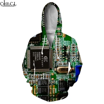 HX Elektronisk Chip 3D-Print Mænd Kvinder Hættetrøjer Sweatshirts Harajuku Mode Hooded Efteråret Hoody Casual Træningsdragt Drop Shipping