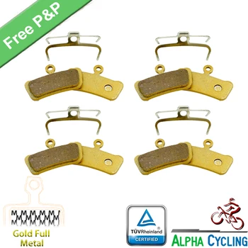 Cykel-Disc Bremseklodser til SRAM Guide Ultimative, RSC, RS, R Ivrig Trail skivebremse, 4 Par/Ordre, Guld Full Metal