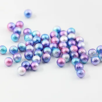 Perler Diverse Havfrue Kawaii Rynke Perler Resin Kunst Forsyninger Blå og Pink Gradient Pearl Ingen Hullers Runde ABS Pearl
