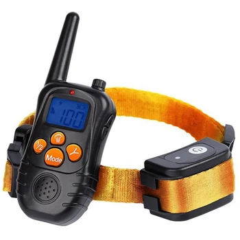 UK Stik Pet Elektroniske hundehalsbånd med 300 M Fjernbetjening Elektronisk Dog Training Collar med LCD-Blå Sn-Skærm