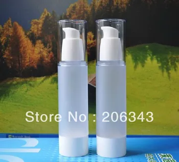 50 ml matteret airless flaske med en slange hovedform pumpe ,gennemsigtig låg eller serum/lotion/foundation/gel/emulsion pakning