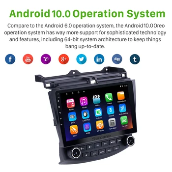 Seicane Bil Radio 10.1 tommer Android-10.0-Stereo Til 2003 2004-2006 2007 Honda Accord 7 2Din GPS-hovedenheden Multimedie-Afspiller