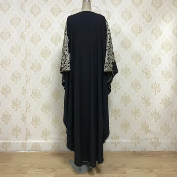 Muslimske Kaftan Abaya Kjoler, Tunika Hellige Islamiske Kvinder Batwing Ærme Blonder Perlebesat Løs Outwear Kaftan Dubai Arabiske Lang Kjole