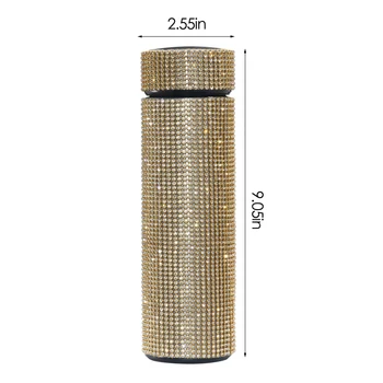 500ml Kreative Diamant Termoflaske vandflaske Rustfrit Stål Smart Temperatur Display Vakuum Kolbe Krus Gave for Mænd