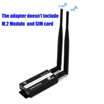 NGFF M. 2 til USB 3.0 Adapter Omformer med SIM-Kort Slot Til WWAN/LTE/4G Modul Bærbar Antenne Stabilt Signal переходник Ny