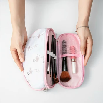 FUDEAM Oxford Multifunktion Kvinder Rejser Opbevaring Cosmetic Bag Toiletartikler Organisere Halvcirkel Gøre Op Taske Øjenbryn Blyant Pouch Taske