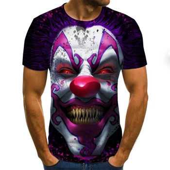MenTee Shirt Horror Film Rød Næse Klovn Jokeren 3D-Print Tshirt, Mænd/Kvinder, Hip Hop Streetwear 80'erne/90'erne Drenge Cool Tøj Mand