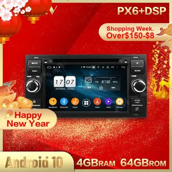 2 din PX6 Android 10.0 skærmen Car Multimedia afspiller Til FORD 2006 bil Video audio stereo radio GPS navi-hovedenheden BT auto stereo