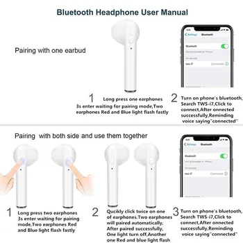 I7s TWS Bluetooth Hovedtelefoner Mini Sports Headset Vandtætte Øretelefoner Musik Ørestykker For Huawei Iphone Xiaomi Trådløse Hovedtelefoner
