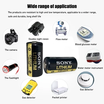 16PC Sony CR123 CR 123A CR17345 16340 cr123a 3v Ikke-genopladelige Batterier til Kameraet gasmåler primære tør batteri