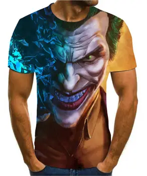 2020 trendy sommer 3D-print kreative design klovn ansigt afslappet omkring mænds kortærmet street style sjove T-shirt s-6xl