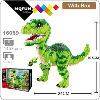 Balody 1457pcs+ Mini Blokke Grøn Dinosaur Dragon dyrs Bygning Toy Tyrannosaurus Model Park Figur Legetøj til Børn Gaver