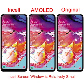 Original Super AMOLED-For Samsung Galaxy A50 2019 Med LCD-Rammen 6.4
