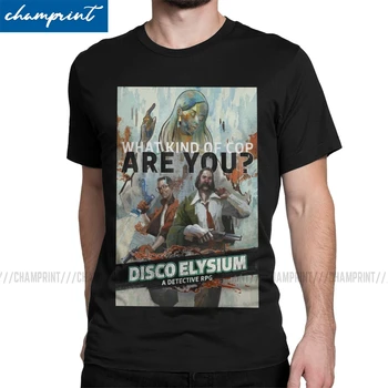 Nyhed Disco Elysium Plakat T-Shirts til Mænd Besætning Hals Ren Bomuld T-Shirts, Korte Ærmer Shirts Gave Idé Toppe